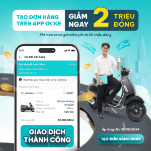 Giảm 2 triệu đồng khi mua xe có giá niêm yết từ 20 triệu đồng.