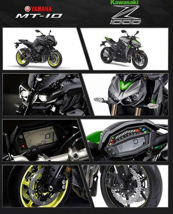 Kawasaki z1000 vs online yamaha mt 10